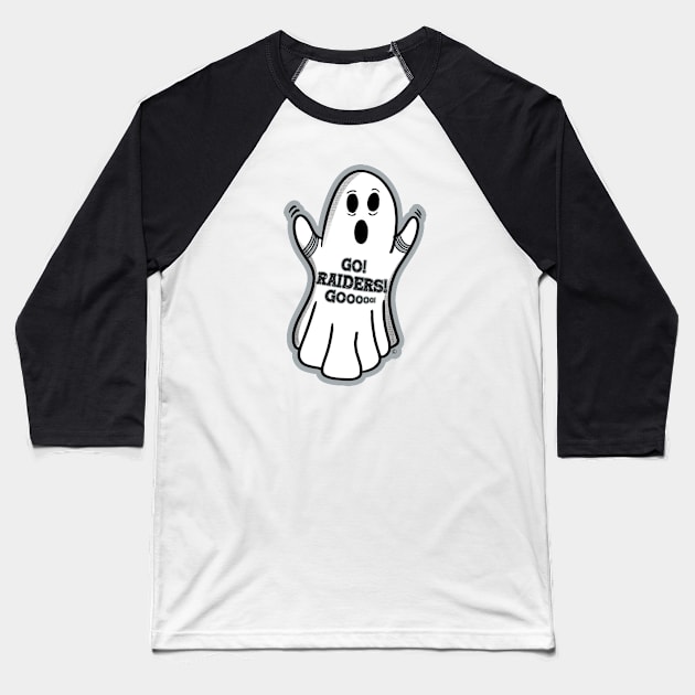 Ghost Las Vegas Raiders Baseball T-Shirt by Rad Love